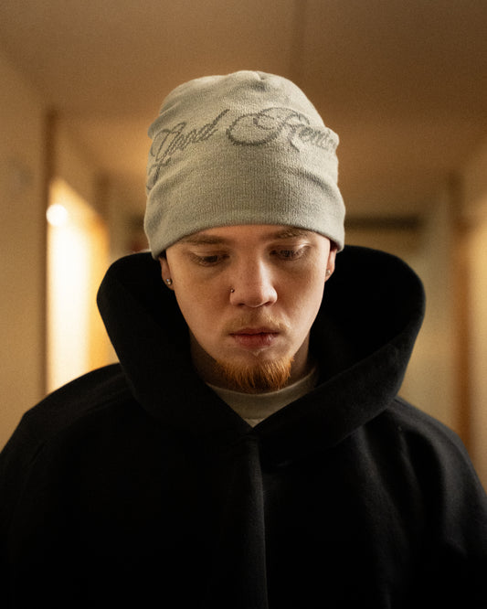 Grey Good Reason Scripted Beanie